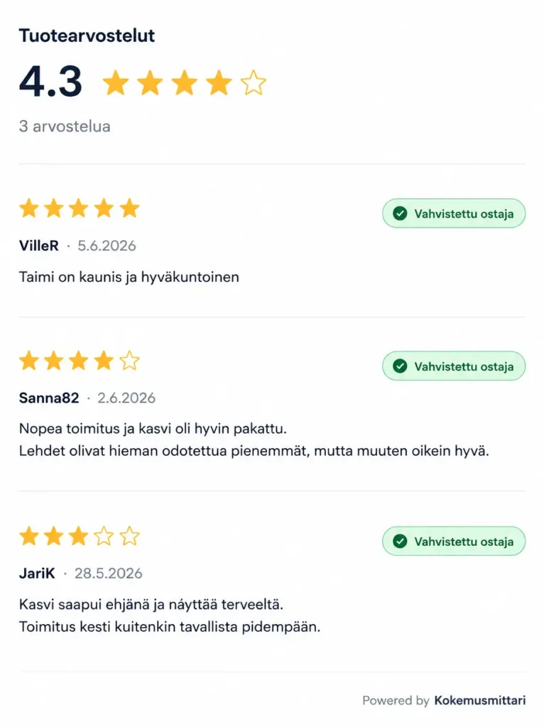 Tuotearvostelut Kokemusmittari